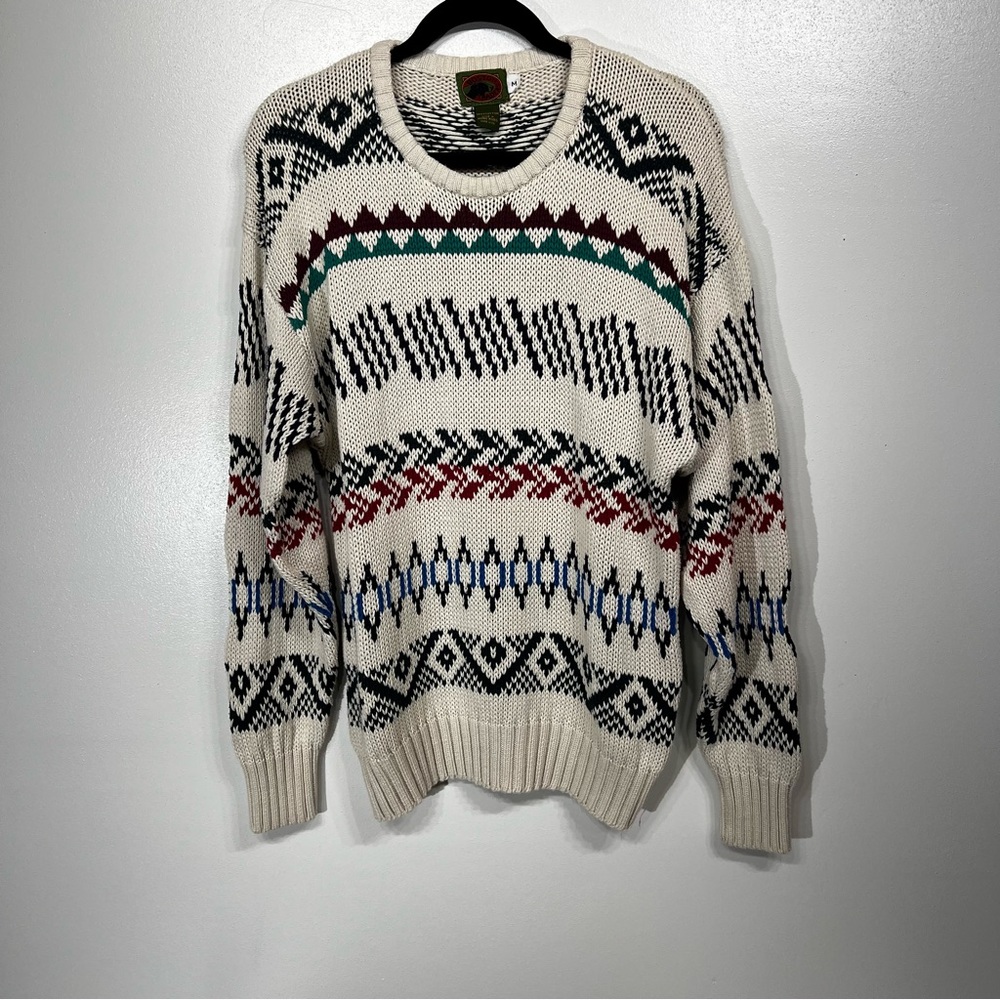 Vintage Boston Traders Sweater Geometric FALL Hong Kong Size Medium